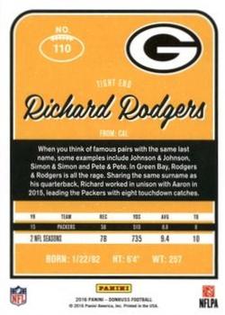 2016 Donruss - Stat Line Season #110 Richard Rodgers Back