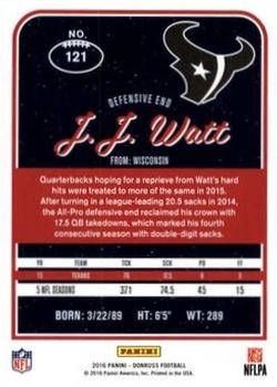 2016 Donruss - Stat Line Season #121 J.J. Watt Back