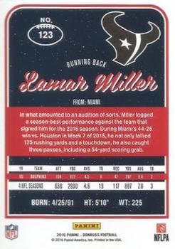 2016 Donruss - Stat Line Season #123 Lamar Miller Back