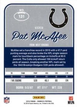 2016 Donruss - Stat Line Season #131 Pat McAfee Back