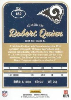 2016 Donruss - Stat Line Season #152 Robert Quinn Back