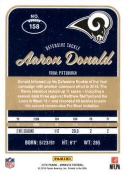 2016 Donruss - Stat Line Season #158 Aaron Donald Back