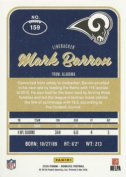 2016 Donruss - Stat Line Season #159 Mark Barron Back