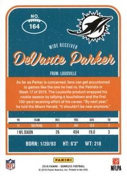 2016 Donruss - Stat Line Season #164 DeVante Parker Back
