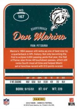 2016 Donruss - Stat Line Season #167 Dan Marino Back