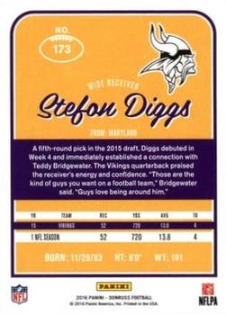2016 Donruss - Stat Line Season #173 Stefon Diggs Back
