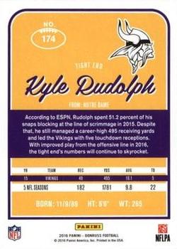 2016 Donruss - Stat Line Season #174 Kyle Rudolph Back