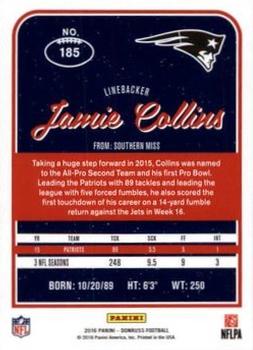 2016 Donruss - Stat Line Season #185 Jamie Collins Back