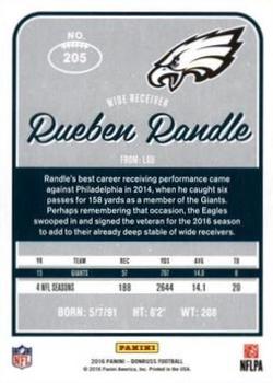 2016 Donruss - Stat Line Season #205 Rueben Randle Back