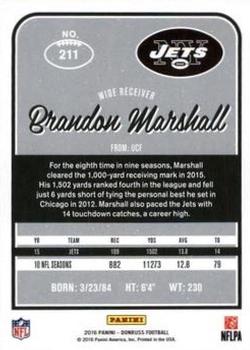 2016 Donruss - Stat Line Season #211 Brandon Marshall Back