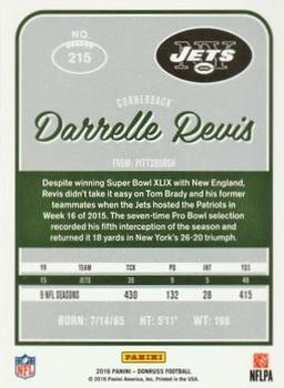 2016 Donruss - Stat Line Season #215 Darrelle Revis Back