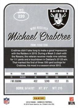 2016 Donruss - Stat Line Season #220 Michael Crabtree Back