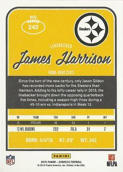 2016 Donruss - Stat Line Season #242 James Harrison Back