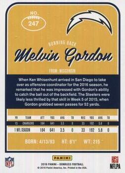 2016 Donruss - Stat Line Season #247 Melvin Gordon Back