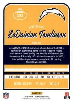 2016 Donruss - Stat Line Season #253 LaDainian Tomlinson Back