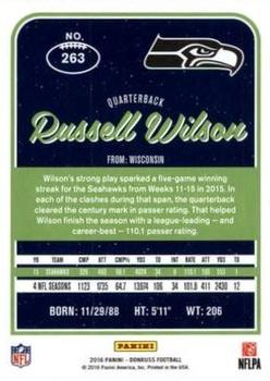 2016 Donruss - Stat Line Season #263 Russell Wilson Back