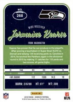 2016 Donruss - Stat Line Season #268 Jermaine Kearse Back