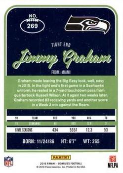 2016 Donruss - Stat Line Season #269 Jimmy Graham Back