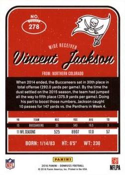 2016 Donruss - Stat Line Season #278 Vincent Jackson Back
