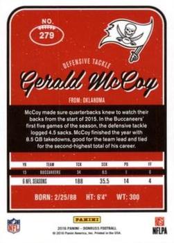 2016 Donruss - Stat Line Season #279 Gerald McCoy Back