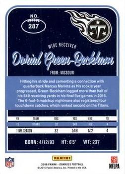 2016 Donruss - Stat Line Season #287 Dorial Green-Beckham Back