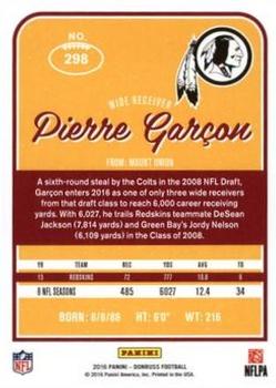 2016 Donruss - Stat Line Season #298 Pierre Garcon Back