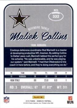2016 Donruss - Stat Line Season #332 Maliek Collins Back