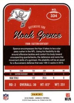 2016 Donruss - Stat Line Season #334 Noah Spence Back