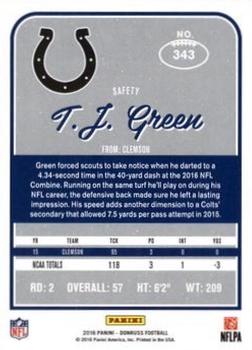 2016 Donruss - Stat Line Season #343 T.J. Green Back