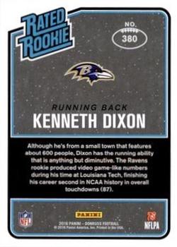 2016 Donruss - Stat Line Season #380 Kenneth Dixon Back