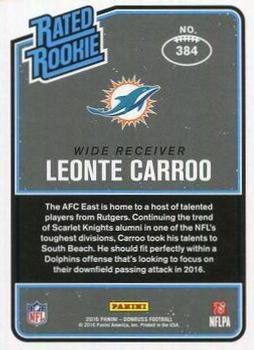 2016 Donruss - Stat Line Season #384 Leonte Carroo Back