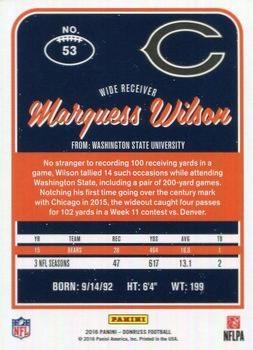 2016 Donruss - Stat Line Years #53 Marquess Wilson Back