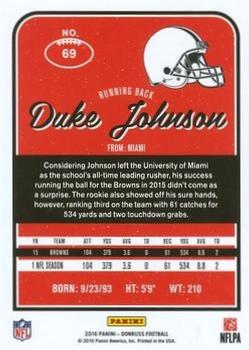 2016 Donruss - Stat Line Years #69 Duke Johnson Back