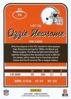 2016 Donruss - Stat Line Years #74 Ozzie Newsome Back