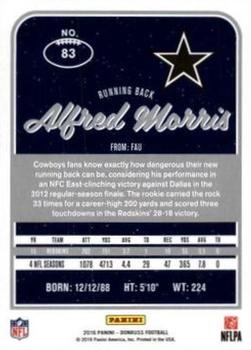 2016 Donruss - Stat Line Years #83 Alfred Morris Back