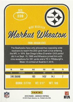 2016 Donruss - Stat Line Years #239 Markus Wheaton Back