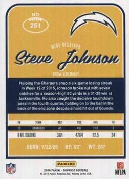 2016 Donruss - Stat Line Years #251 Steve Johnson Back