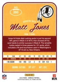 2016 Donruss - Stat Line Years #293 Matt Jones Back