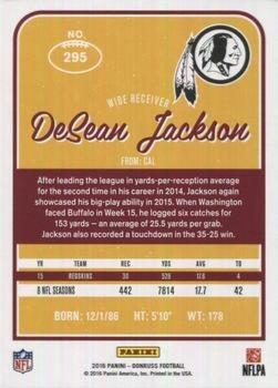 2016 Donruss - Stat Line Years #295 DeSean Jackson Back