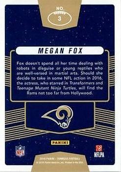 2016 Donruss - Fans of the Game Holo #3 Megan Fox Back