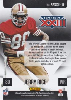 2016 Donruss - Super Bowl Signatures #SBXXIII-JR Jerry Rice Back
