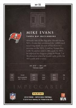 2016 Panini Impeccable - Silver #11 Mike Evans Back