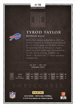 2016 Panini Impeccable - Silver #15 Tyrod Taylor Back