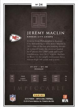 2016 Panini Impeccable - Silver #24 Jeremy Maclin Back