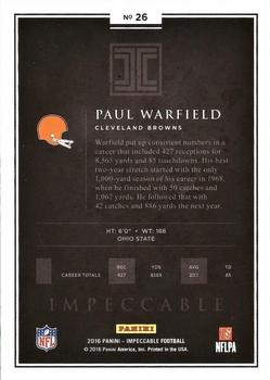 2016 Panini Impeccable - Silver #26 Paul Warfield Back