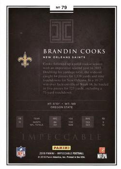 2016 Panini Impeccable - Silver #79 Brandin Cooks Back