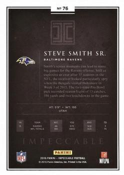 2016 Panini Impeccable - Gold #76 Steve Smith Sr. Back