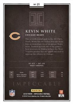 2016 Panini Impeccable - Platinum #21 Kevin White Back