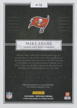 2016 Panini Impeccable - Indelible Ink #12 Mike Evans Back