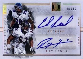 2016 Panini Impeccable - Inkpeccable Duals #5 Ed Reed / Ray Lewis Front